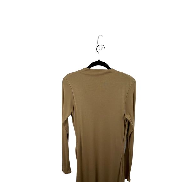 18. NWT Ted Baker Neyda Wrap Dress Tan Camel Size 4/6 100% Lyocell Cowl Neck - Picture 7 of 15